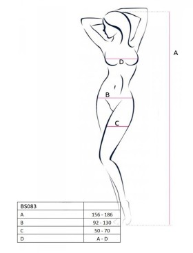 Ажурное боди Passion BS 083 white, Цвет: белый, Размеры: S/M, изображение 3