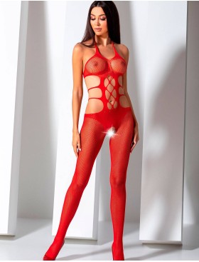 Эротический комбинезон сетка Passion BS 084 red, Цвет: красный, Размеры: S/M, изображение 2
