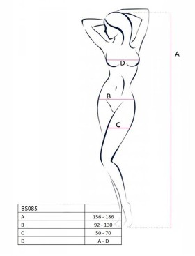 Эротический комбинезон сетка Passion BS 085 white, Цвет: белый, Размеры: S/M, изображение 3