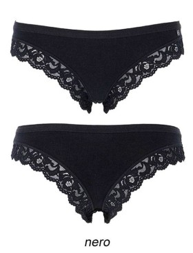 Трусы бразилиана Cotonella AD613 INTIMO NATURALE nero, Цвет: nero (черный), Размеры: XL, изображение 3