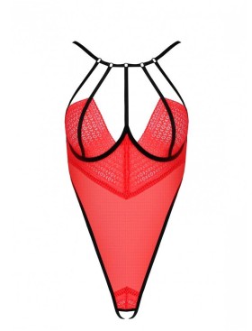 Соблазнительное боди Passion AKITA BODY, Цвет: красный, Размеры: 2XL/3XL, изображение 3