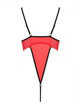 Соблазнительное боди Passion AKITA BODY, Цвет: красный, Размеры: 2XL/3XL, изображение 4