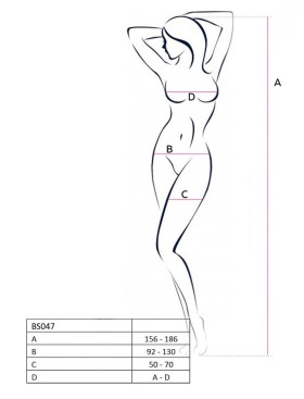 Эротический комбинезон сетка Passion BS 047 red, Цвет: красный, Размеры: S/M, изображение 3