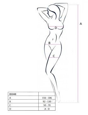 Эротический комбинезон сетка Passion BS 048 red, Цвет: красный, Размеры: S/M, изображение 3
