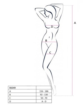 Эротический комбинезон сетка Passion BS 049 white, Цвет: белый, Размеры: S/M, изображение 3