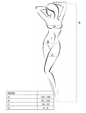 Эротический комбинезон сетка Passion BS 050 white, Цвет: белый, Размеры: S/M, изображение 3