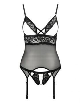 Корсет с трусиками Passion DIABOLINA CORSET, Цвет: черный, Размеры: 2XL/3XL, изображение 3