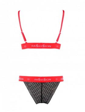 Соблазнительный комплект Passion GLAMISS SET black-red, Цвет: черный/красный, Размеры: 2XL/3XL, изображение 4