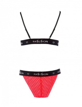 Соблазнительный комплект Passion GLAMISS SET red-black, Цвет: красный, Размеры: 2XL/3XL, изображение 4