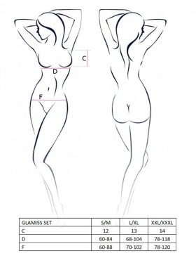 Соблазнительный комплект Passion GLAMISS SET red-black, Цвет: красный, Размеры: 2XL/3XL, изображение 5