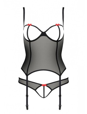 Мягкий корсет с трусиками Passion HEIDI CORSET, Цвет: черный, Размеры: L/XL, изображение 3