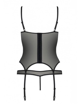 Мягкий корсет с трусиками Passion HEIDI CORSET, Цвет: черный, Размеры: L/XL, изображение 4