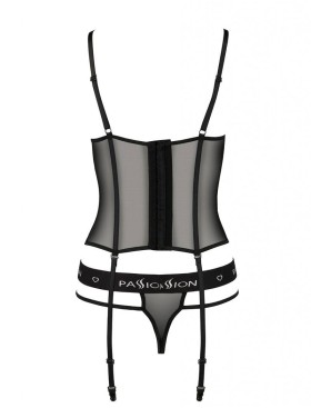 Корсет с трусиками Passion KYOUKA CORSET black, Цвет: черный, Размеры: S/M, изображение 4