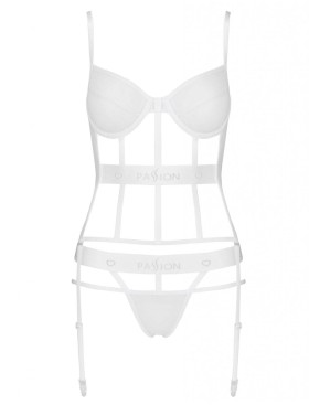 Корсет с трусиками Passion KYOUKA CORSET white, Цвет: белый, Размеры: 2XL/3XL, изображение 3