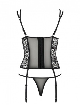 Очаровательный корсет с трусиками Passion LETICIA CORSET, Цвет: черный, Размеры: L/XL, изображение 4