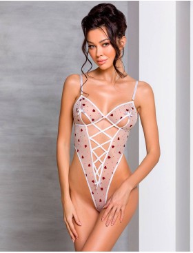Соблазнительное боди Passion LOVELIA BODY white, Цвет: белый, Размеры: 2XL/3XL