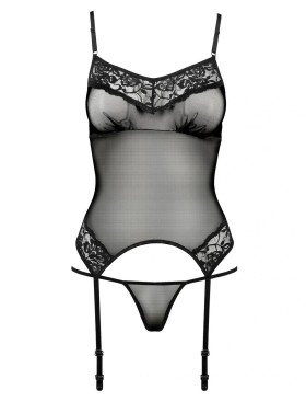 Мягкий корсет с трусиками Passion MELANIA CORSET, Цвет: черный, Размеры: 2XL/3XL, изображение 3