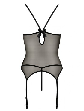 Мягкий корсет с трусиками Passion MELANIA CORSET, Цвет: черный, Размеры: 2XL/3XL, изображение 4