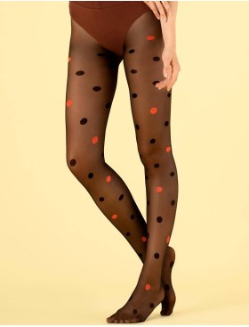 Фантазийные колготки Fiore 5996/G BLISS BALLS 15 den черный/оранжевый, Цвет: черный/оранжевый, Размеры: 3