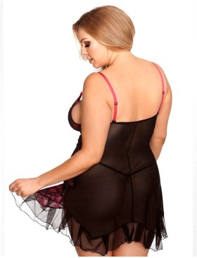 Сексуальная сорочка с трусиками Gorgeous plus size GIA, Цвет: черный, Размеры: XL/2XL, изображение 2