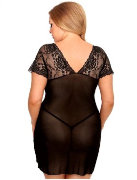 Сексуальная сорочка с кружевом Gorgeous plus size MARINA, Цвет: черный, Размеры: XL/2XL, изображение 2