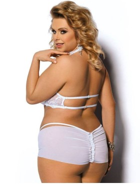 Полупрозрачный бюстгальтер и трусики Gorgeous plus size ORETHA, Цвет: белый, Размеры: 5XL/6XL, изображение 2