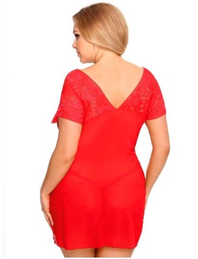 Прозрачная красная сорочка Gorgeous plus size SYDNEY, Цвет: красный, Размеры: XL/2XL, изображение 2