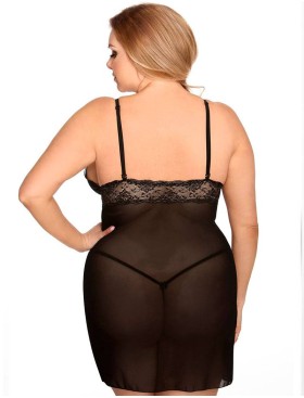 Сексуальная черная сорочка Gorgeous plus size VALENCIA, Цвет: черный, Размеры: 5XL/6XL, изображение 2