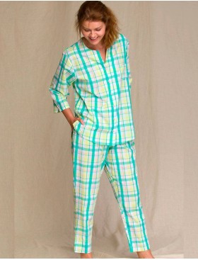 Пижамный комплект с брюками Key LNS 453 2 A21, Цвет: зеленый/желтый, Размеры: S, изображение 2