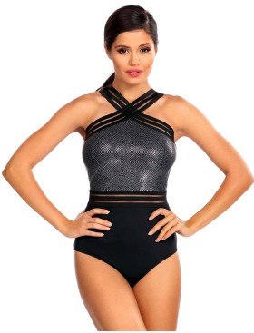 Черный совместный купальник Lorin L4413/1, Цвет: черный, Размеры: S