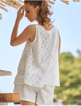 Топ из кружевного хлопка Mia-Amore ARGENTINA 1346, Цвет: белый, Размеры: S, изображение 2