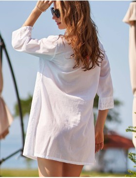 Хлопковая пляжная туника Mia-Amore ARGENTINA 1371, Цвет: белый, Размеры: XL, изображение 2