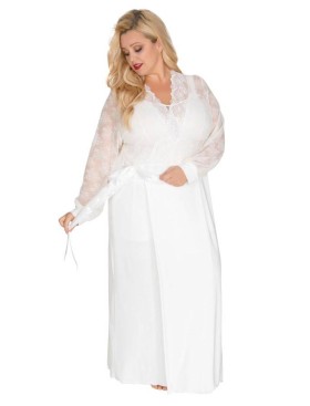 Длинный пеньюар Akcent 552 экрю, Цвет: экрю, Размеры: 2XL