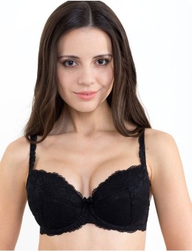 Бюстгальтер балконет пуш-ап Elli 8040 черный, Цвет: черный, Размеры: 80C, изображение 6