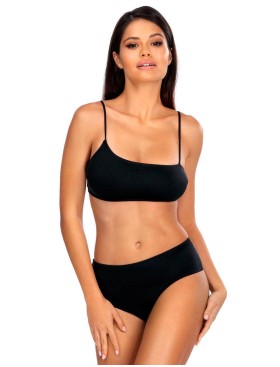 Черный купальник с высокими плавками Lorin L5193/1, Цвет: черный, Размеры: M