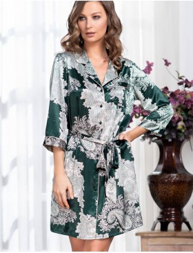 Шелковая ночная рубашка Mia-Amore AGATA 3707, Цвет: зеленый, Размеры: L
