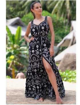 Длинный сарафан из хлопка Mia-Amore NOIR 1338, Цвет: черный, Размеры: S