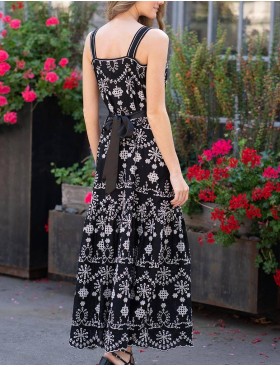 Длинный сарафан из хлопка Mia-Amore NOIR 1338, Цвет: черный, Размеры: S, изображение 4