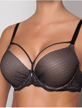 Бюстгальтер балконет с гелевым пуш-ап  Albina L NUANCE 1766, Цвет: черный, Размеры: 70C