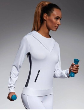 Толстовка для фитнеса Bas Bleu IMAGIN BLOUSE 200 den, Цвет: белый, Размеры: S