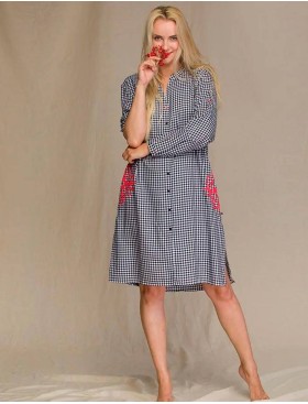 Рубашка/Туника из вискозы Key LND 451 A21, Цвет: черный/белый, Размеры: S, изображение 3