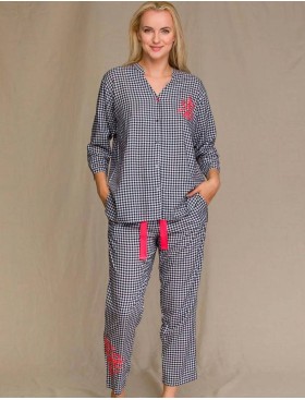 Домашний брючный комплект Key LNS 451 A21, Цвет: черный/белый, Размеры: S, изображение 2