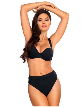 Черный купальник с высокими плавками Lorin L2377/1, Цвет: черный, Размеры: 70B