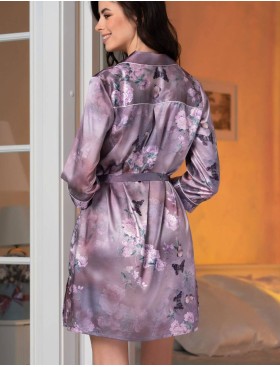 Шелковая рубашка с поясом Mia-Amore AURORA 3657, Цвет: античная роза, Размеры: XL, изображение 2