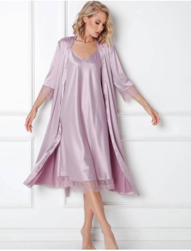 Атласный халат-кимоно Aruelle CELINE, Цвет: сиреневый, Размеры: XS, изображение 2