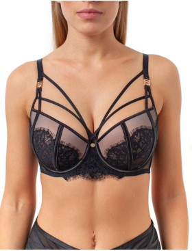 Бюстгальтер балконет пуш-ап Coquette Revue SUCCESS 82098 со стрэпами, Цвет: черный, Размеры: 70C