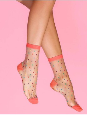 Носки женские Gabriella 524 GIGI белый/коралл, Цвет: белый/коралл, Размеры: 35/38
