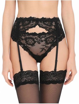 Кружевной пояс для чулок Mioocchi VIVIAN 7685 nero, Цвет: nero (черный), Размеры: S/M/L