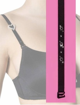 Бретельки тканевые с украшением Julimex RB-85 10мм, Цвет: черный, Размеры: UN, изображение 3