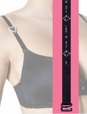 Бретельки тканевые с украшением Julimex RB-87 10мм, Цвет: черный, Размеры: UN, изображение 2